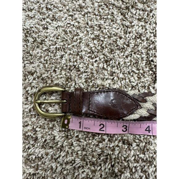 Vintage CHRISTIAN DIOR Womens 36 Brown Leather Blend Braided Belt Made in Spain main image 10